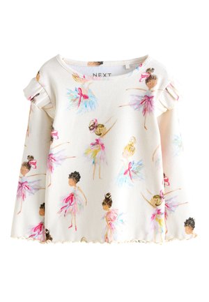 REGULAR FIT - LONG SLEEVE FRILL - T-shirt à manches longues - beige