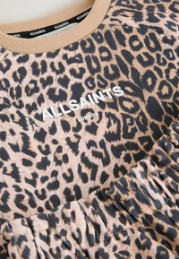 Sweatshirt med leopardprint i nuancer af beige og sort, med ribstrikket rund hals og elastisk taljebånd med logodetalje.