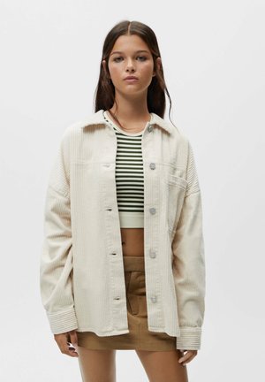 CHECK OVERSHIRT - Summer jacket - mottled beige