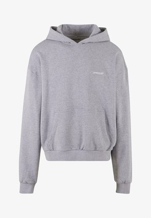 Pilkas худи, pagamintas iš minkštos medvilnės mišinio, su priekiu kišene ir raišteliais apykaklėje ir rankogaliuose. Paprastas dizainas su "UPSCALE" logotipu kairėje krūtinės pusėje.