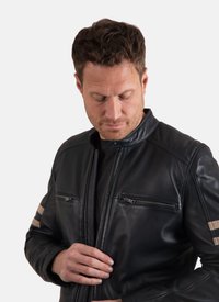 Lakeland Leather RACER CHARLIE - Leather jacket - navy