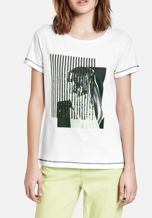 T-shirt con stampa - weiss gemustert