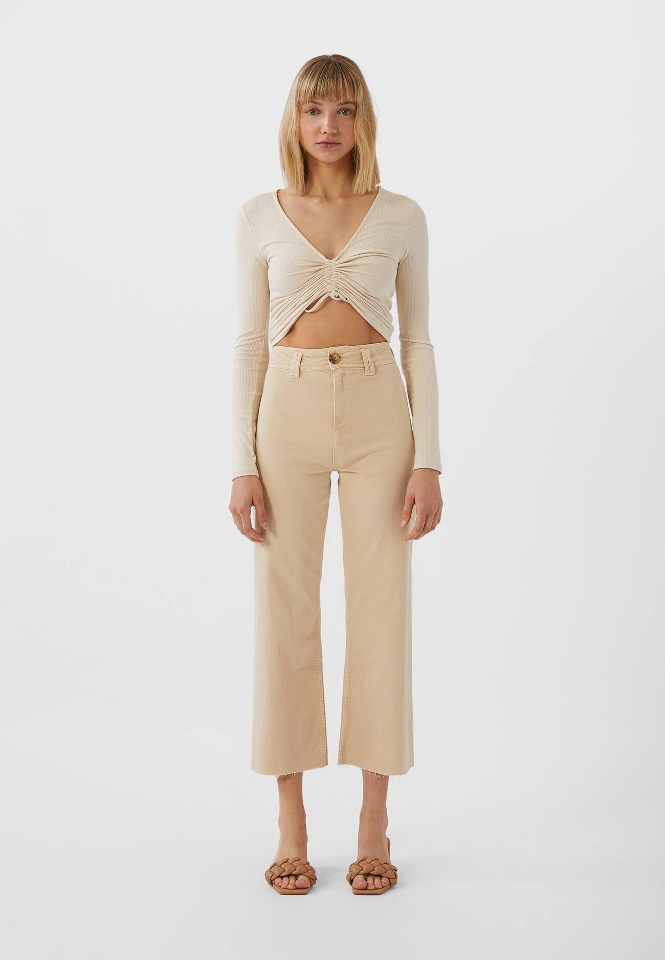 Jeans beige stradivarius Clearance