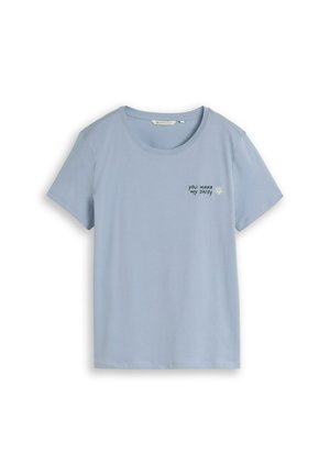 TOM TAILOR DENIM, TOM TAILOR DENIM T-SHIRT T-SHIRT MIT STICKEREI - T-Shirt print - foggy sky blue