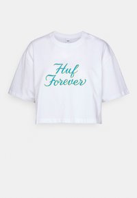 FOREVER CROP TEE - T-shirt estampada - white