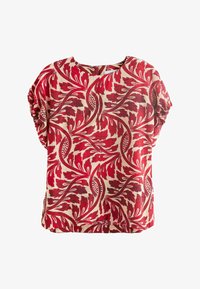 Vybráno, red ecru leaf print