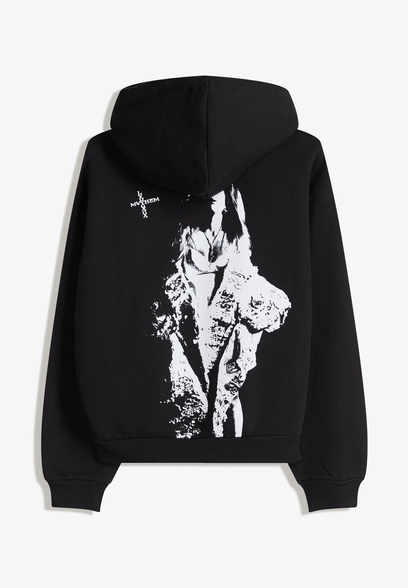 Bershka Hoodie black/zwart
