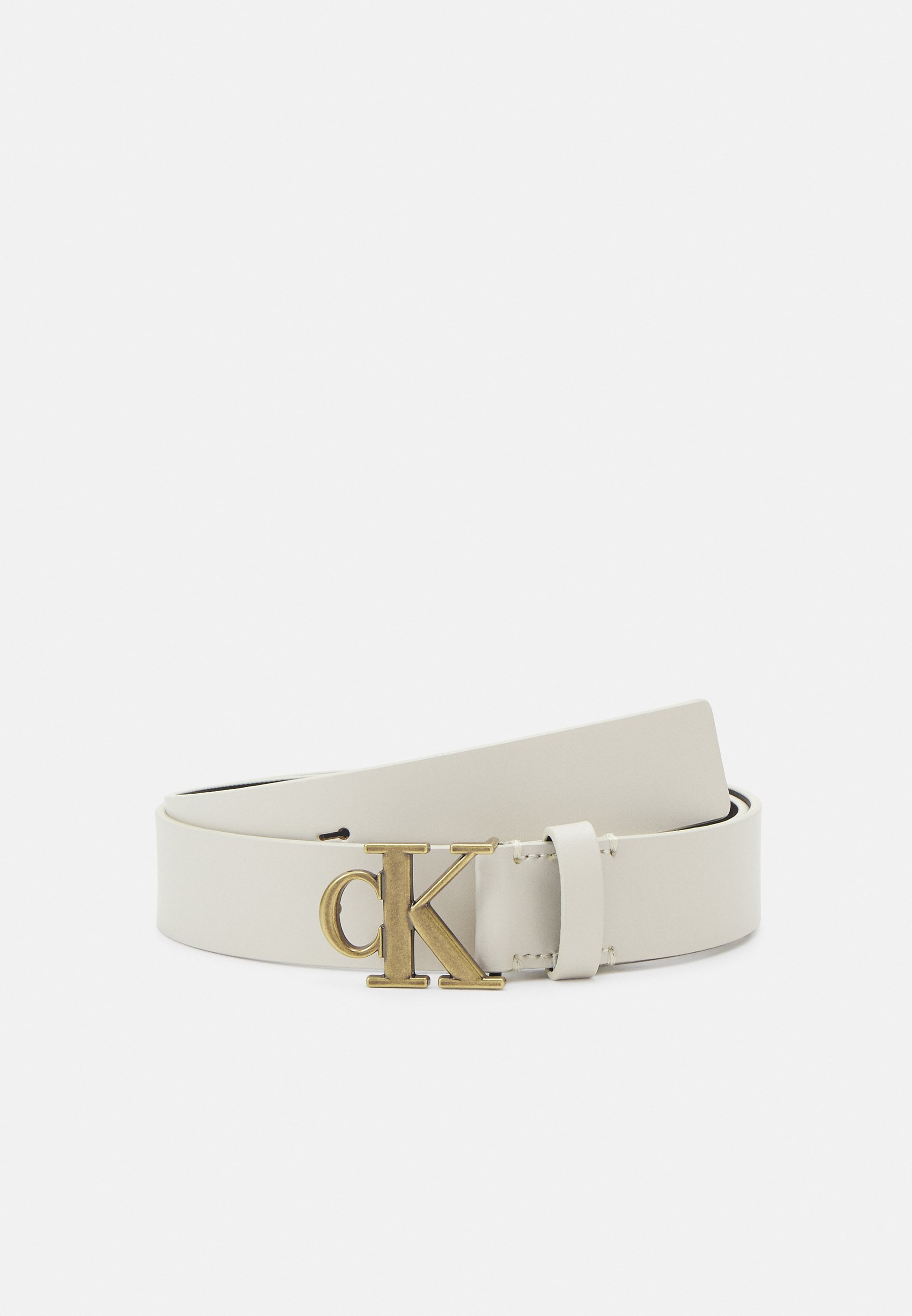 Calvin Klein Jeans MONO PLAQUE BELT - Gürtel - birch/offwhite  