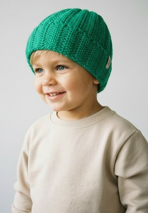 Sterntaler, STRICKMÜTZE MIT RIPPENSTRICK UND UMSCHLAG UNISEX - Mütze - leuchtgrün
