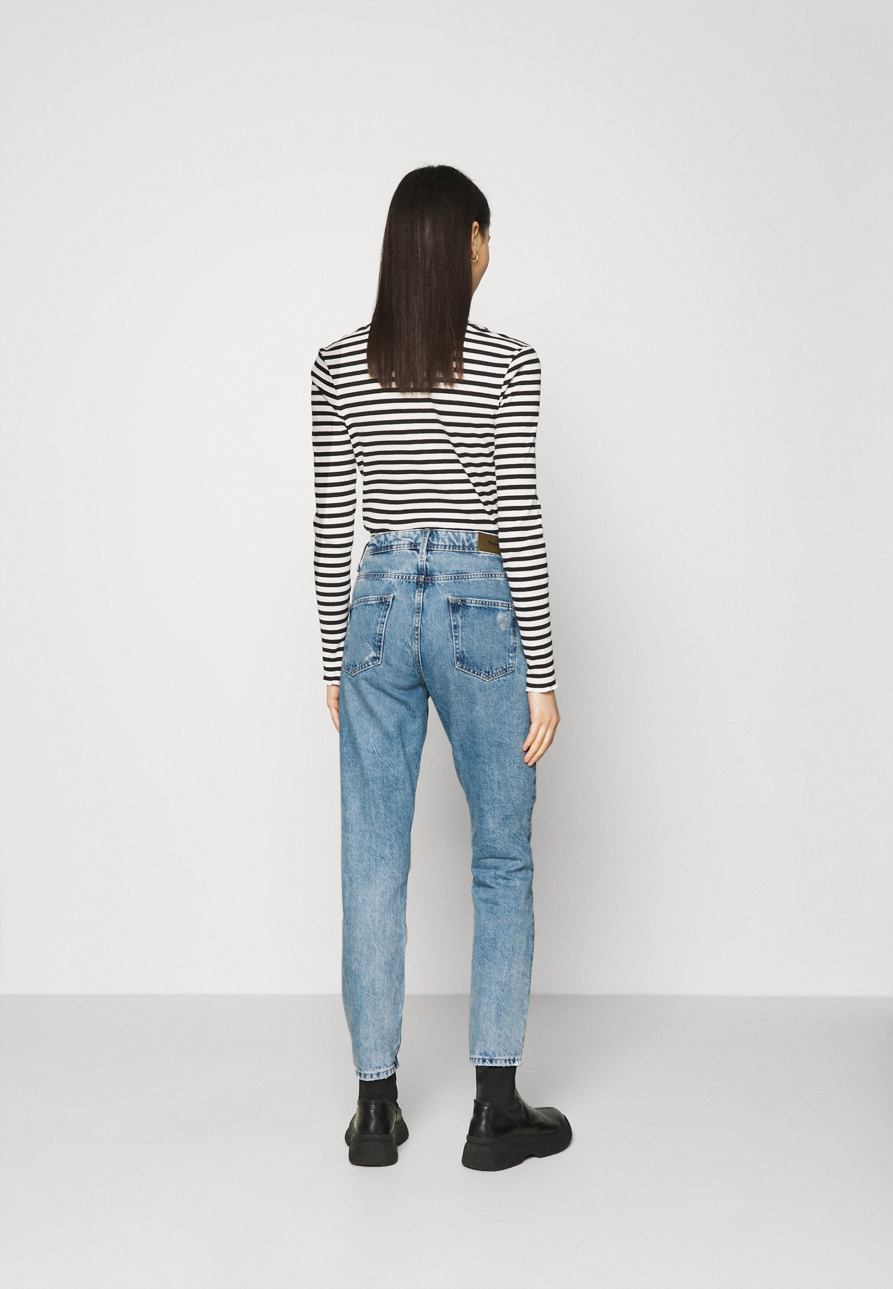 2022 Vaqueros boyfriend holgados de cintura alta Azul S In Pantalones  Vaqueros Online Store. Best For Sale | Lomiol.com