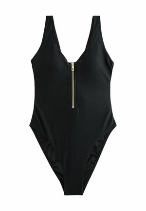 ZIP PLUNGE WITH TUMMY CONTROL - Badeanzug - black