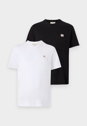 Calvin Klein Jeans BADGE TEE 2 PACK - T-shirt basic - black/bright white
