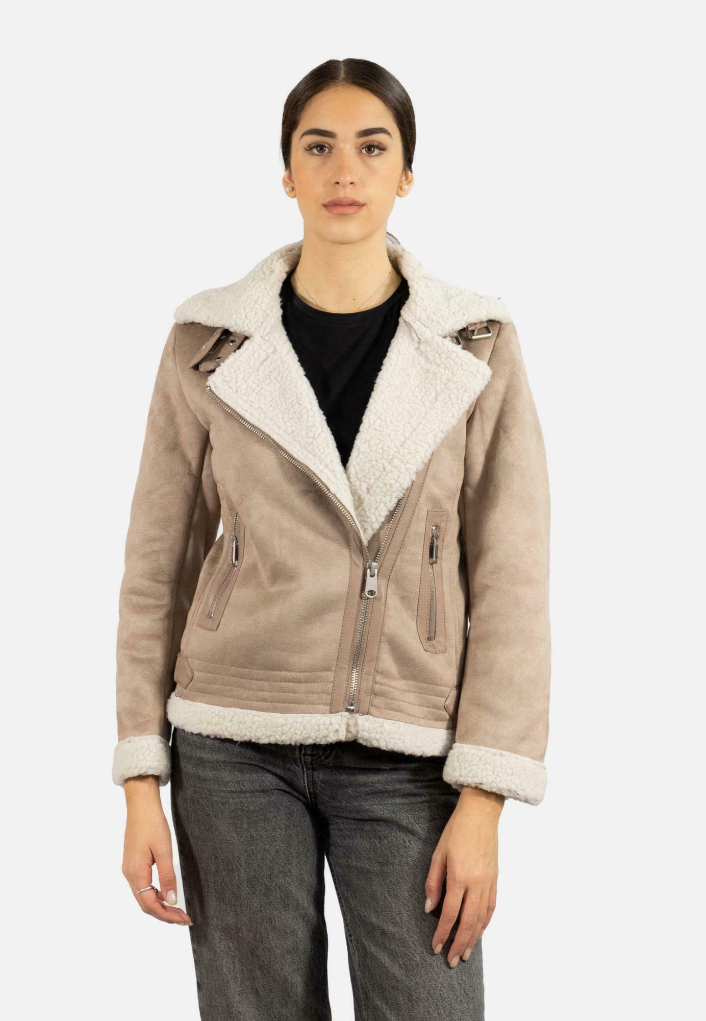 Moda Giubbotti Montone Shearling Giacca Montone Donne DFOUR