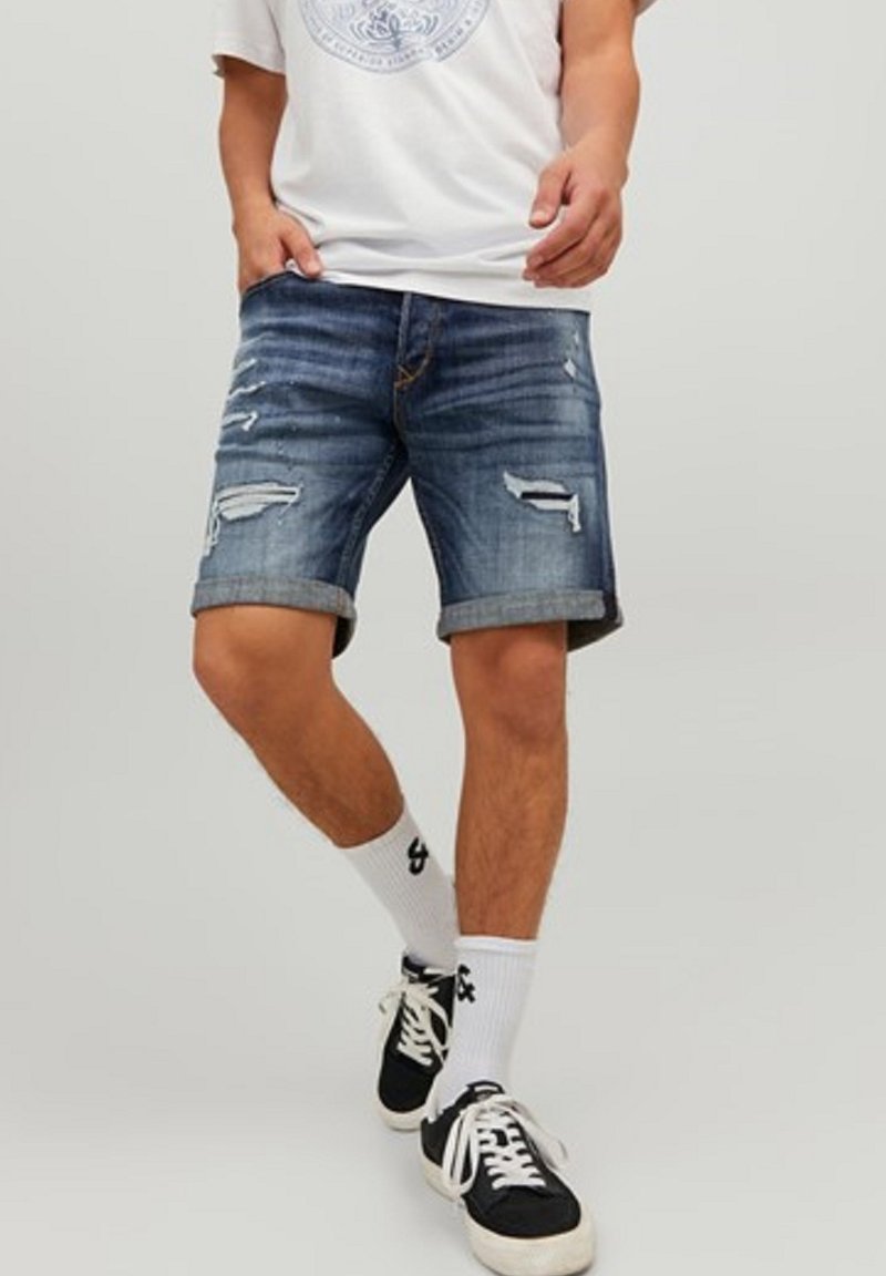 Shorts Vaqueros Jack & Jones Para Niño - Denim 600, Corte Regular, Roturas Desgastadas - Talla 14 Años