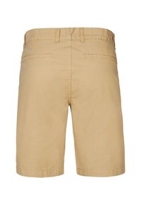 Khaki shorts gemaakt van een katoenmix met een soepele textuur, met een eenvoudig ontwerp, platte achterzakken en een rechte zoom.