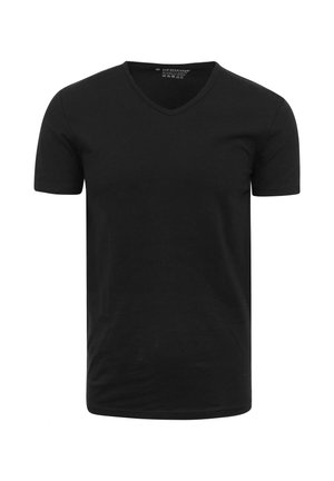 STRETCH V-NECK - T-Shirt basic - zwart