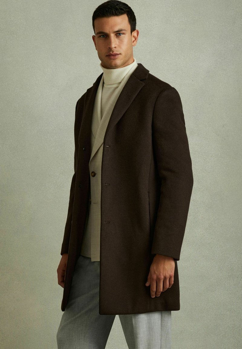 Reiss REGULAR FIT GABLE SINGLE BREASTED EPSOM - Classic coat - chocolate brown