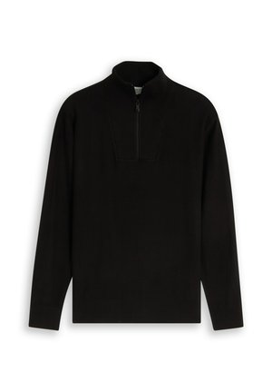 TOM TAILOR DENIM, BASIC KNIT TROYER - Strickpullover - black