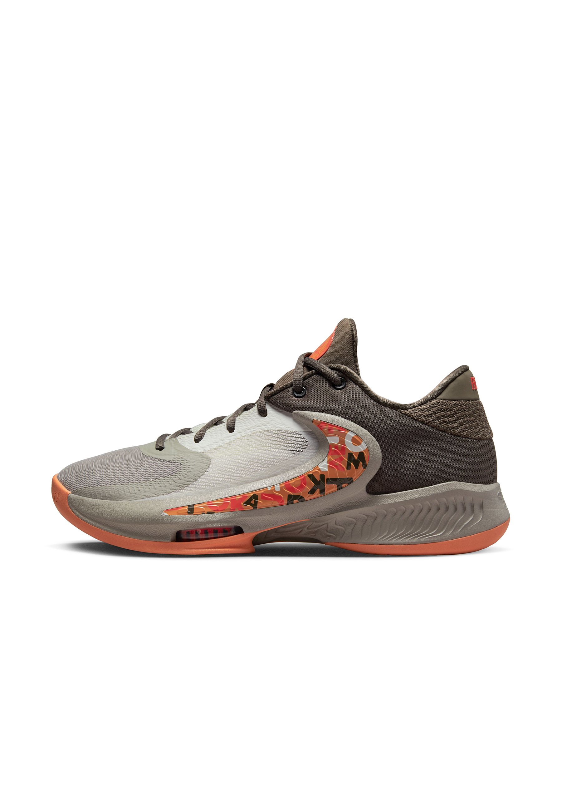 Frontera Asentar Inocencia Nike Performance ZOOM FREAK 4 - Zapatillas de baloncesto - ironstone/orange  trance/cobblestone/sail/gris claro - Zalando.es