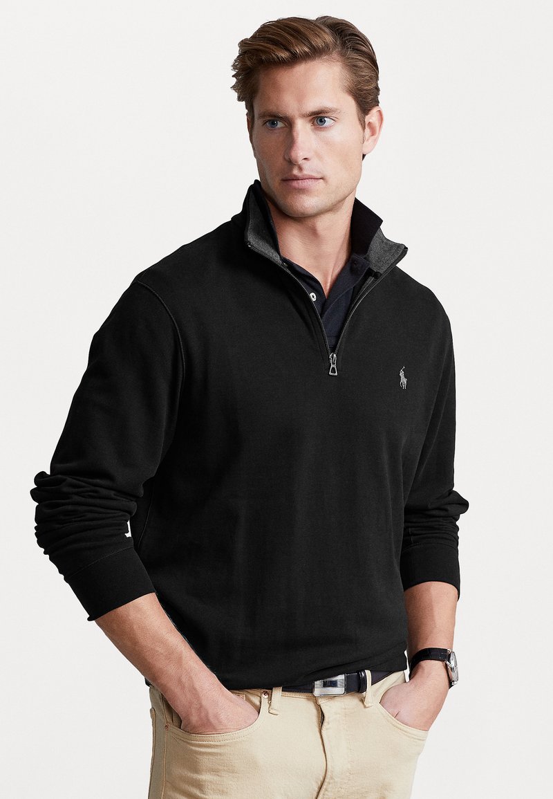 Polo Ralph Lauren LUXURY JERSEY QUARTER ZIP PULLOVER - Sweatshirt - polo black