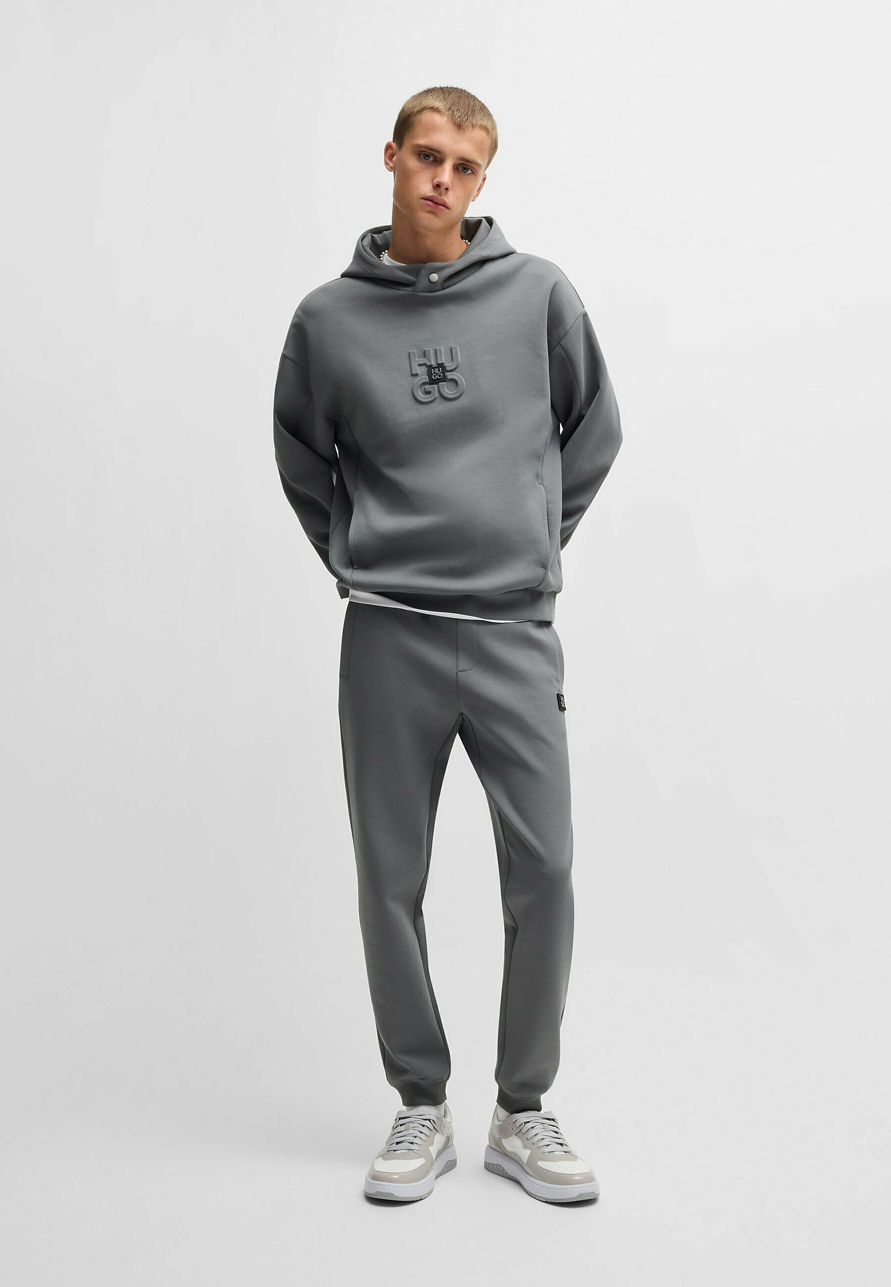 【Hugo Boss】 Debostaco sweatshirt(送料込み) HUGO DEBOSTACO - Kapuzenpullover - open grey twentysix