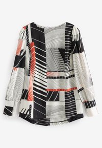 Next LONG SLEEVE CUFF - Blůza - black white orange geo swirl