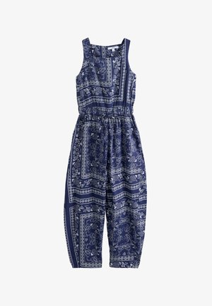 Next, REGULAR FIT - SQUARE NECK BARREL LEG JUMPSUIT . - Jumpsuit - blue ecru bandana print