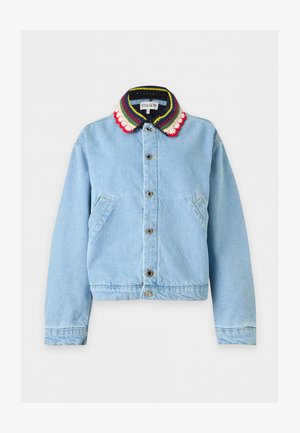 Stine Goya, COLLARED CROPPED BOMBER - Denimová bunda - blue
