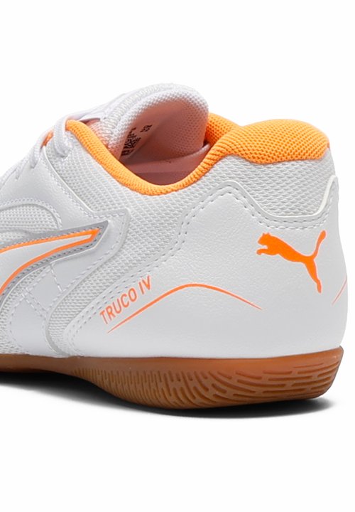 PUMA TRUCO IV JR UNISEX - Indoor football boots white/orange glow-vibrant silver — foto 4