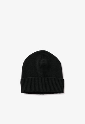 United Colors of Benetton, PLAIN KNIT BEANIE WITH RIBBED FOLD UP CUFF 100% ... - Gorro - black