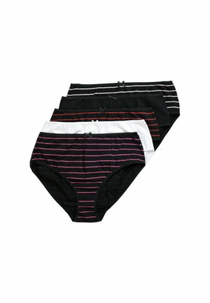 Ulla Popken MIDISLIPS, 5ER-PACK, RINGEL/EINFARBIG - Braguitas - black