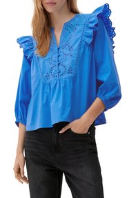 QS MIT LOCHSTICKEREI - Camicetta - royalblau