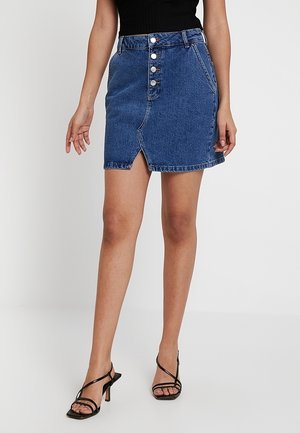Even&Odd Falda acampanada - light-blue denim