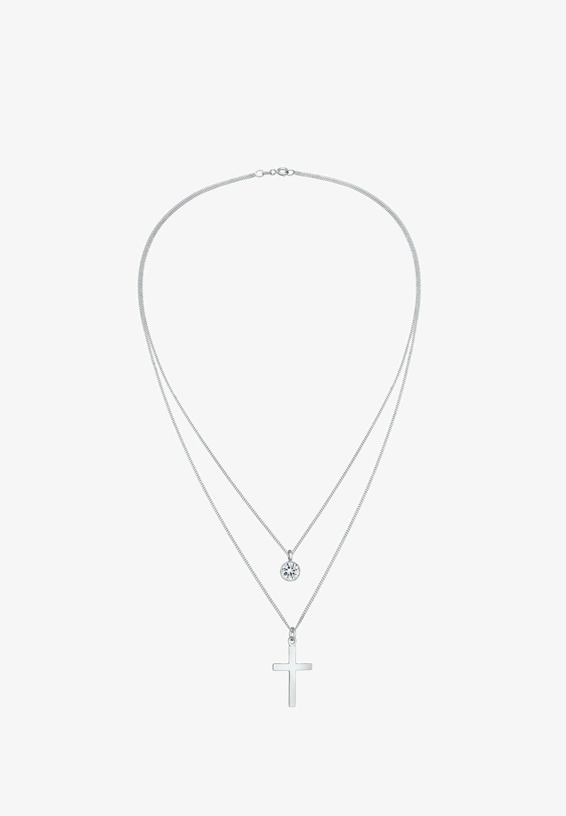 Elli - GLASS CRYSTAL CROSS - Ketting - silber, Vergroten