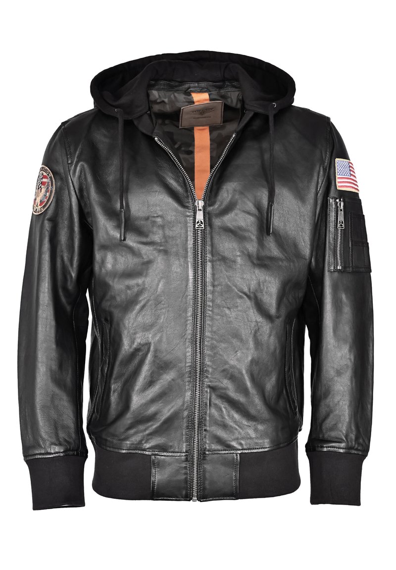 TOP GUN - Lederjacke - black, Vergrößern