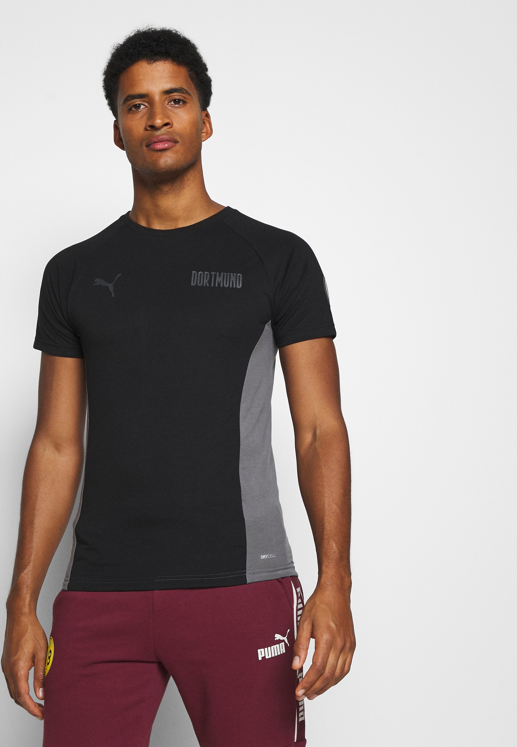 Puma BVB BORUSSIA DORTMUND EVOSTRIPE TEE - Squadra - black/nero - Zalando.it