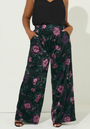 WIDE - Stoffhose - black