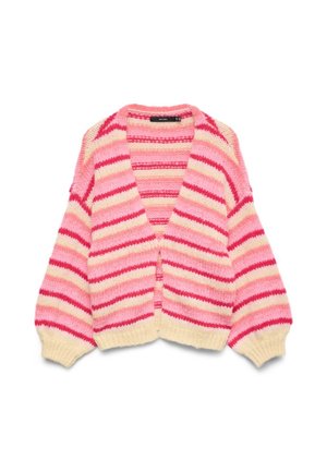 Vero Moda VMMAYBE STRIPE OPEN CARDIGAN - Ζακέτα - chintz rose