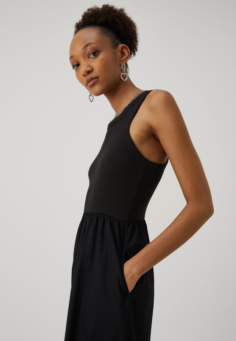 elora midi dress Elora Hot Pink Placement Floral Asymmetric Midi Dress – Club L London
