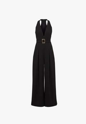 WAL G., SAFFRON V NECK JUMPSUIT - Mono - black