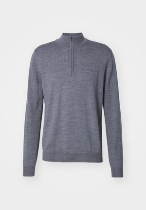 KIYAN QUARTER ZIP - Strikkegenser - mid grey melange