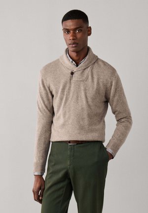 Hackett London, HACKETT LONDON JUMPER SHAWL SWEATER - Jersey de punto - tetley beige