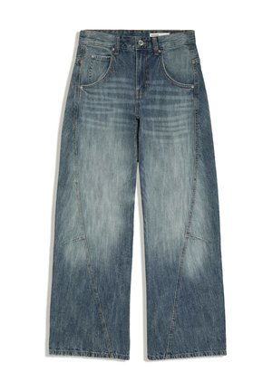 Bershka, LOW-RISE BARREL JEANS - Wide Leg - light blue