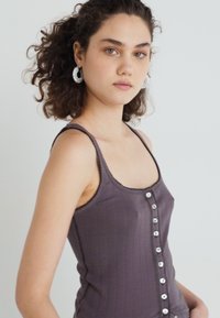 Free People END GAME POINTELLE TANK - Top - volcanic glass