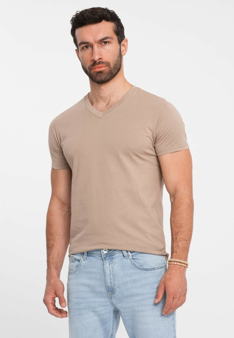 Ombre T-shirt basic - light brown