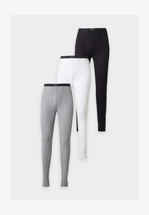 Pier One by Zalando, LONG JOHNS WITH CONTRAST ELASTIC 3 PACK - Основен слой - black/white/grey