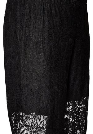 Zizzi, SPITZENHOSE MIT GERADEM BEIN UND INNENHOSE - Pantalones - schwarz