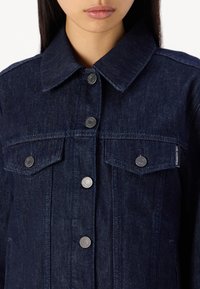 KARL LAGERFELD IKON RHINESTONE DENIM - Džínová bunda - blue denim