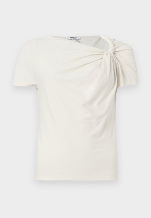 DKNY, TWIST NECK - Μπλουζάκι με στάμπα - coconut