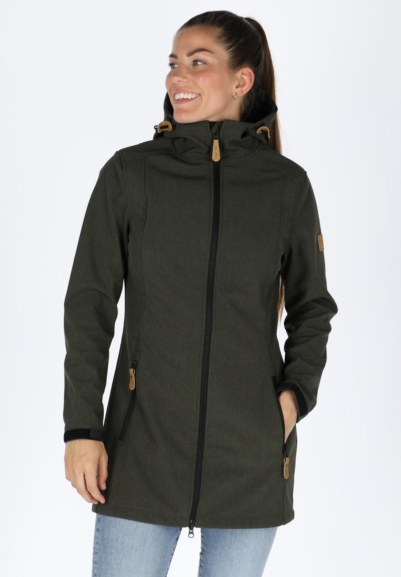 Swedemount - SOFTSHELL COAT W - Softshelljacka - olive melange, Förstora